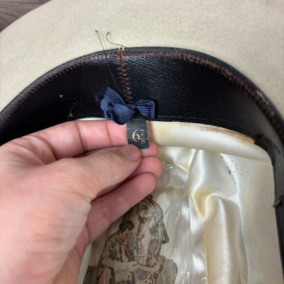 Vintage Stetson Size 6 7/8 Rancher Cowboy Western Hat Cream White - Picture 11 of 13